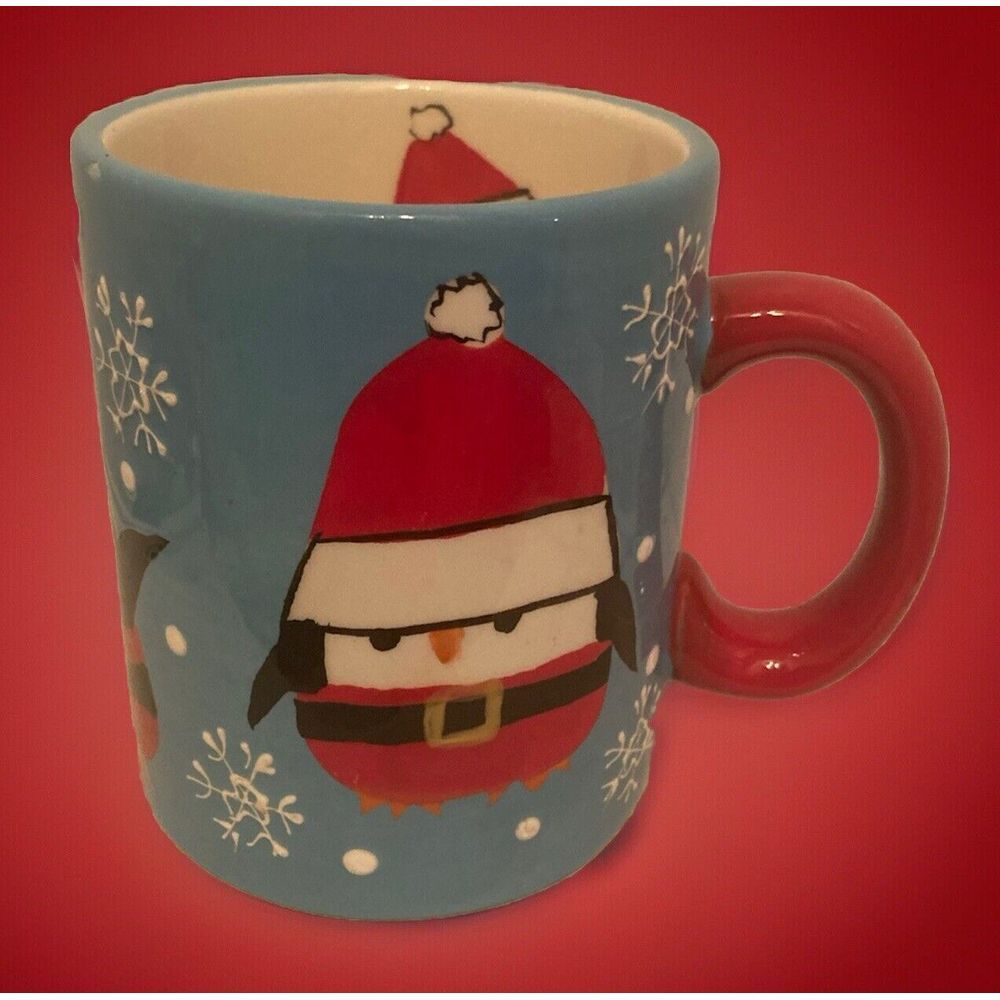 Pier 1 Penguin in Santa‎ Outfit Winter Holiday Season Coffee Tea Mug Cup 12 oz